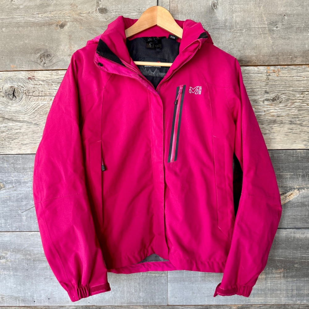 Millet Womens LD‎ Pobeda DryEdge Waterproof Hooded Shell Jacket S Pink Ski READ*